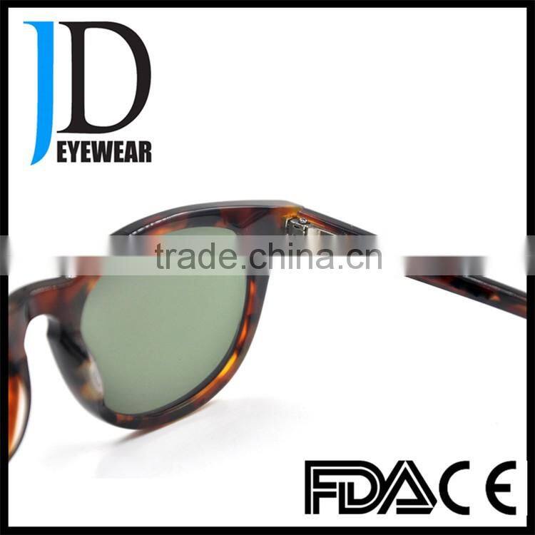 red tortoise acetate sunglasses green lens sunglass with OBE hinge