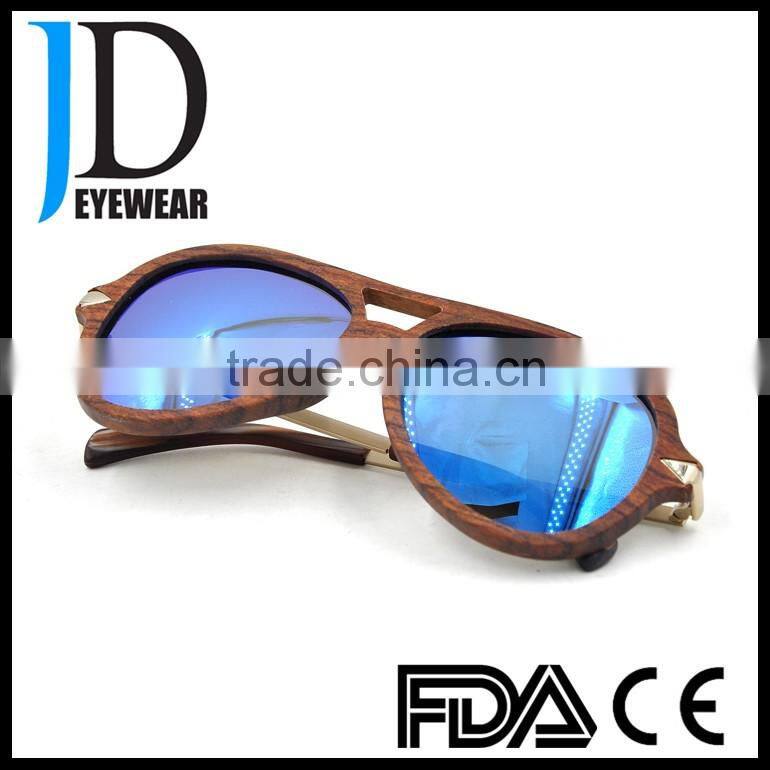 big face navy blue sun lenses pilot style real wooden sunglasses rosewood sun glasses