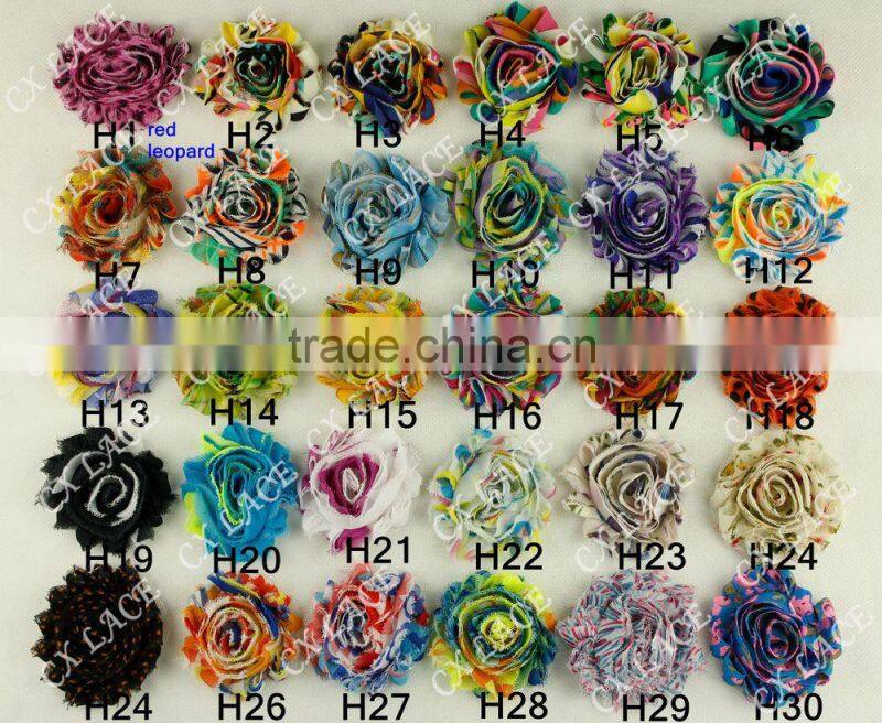 High Quality Shabby Chiffon Flowers for Kids Hair Accessories