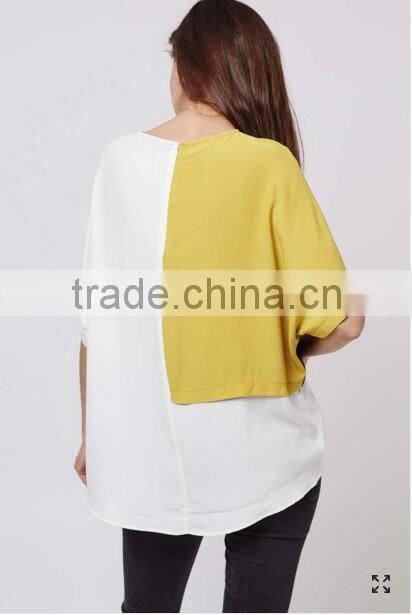 Guangzhou Garment Manufacturer Contrast Color Over size T shirts designer Women T shirts