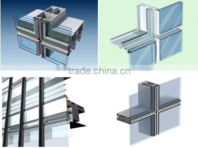 aluminum extrusion curtain wall profile, aluminium glass curtain wall