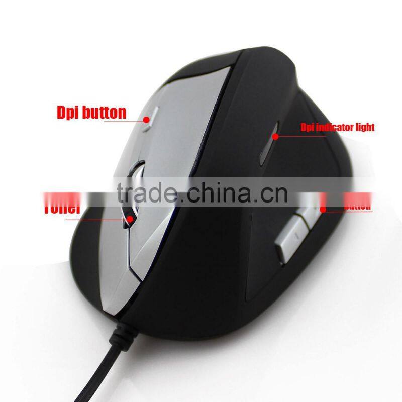 6 Buttons USB Wired Ergonomic Vertical Optical Mouse 800 1200 1600 2000 DPI