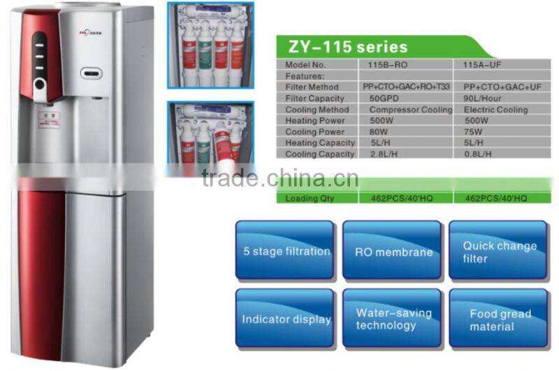 ZY-115B RO/UF filter compressor cooling water purifier dispenser