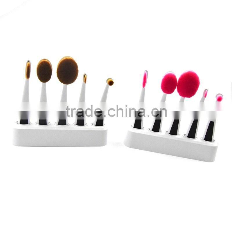 2017 Alibaba hot 5pcs toothbrush shape professional oval make up brushes set foundation makeup brushes