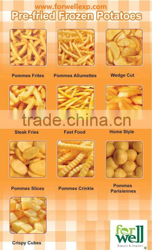 FRENCH FRIES ( size 6x6, 7x7 , 9x9 . 10x10 , 13x13 ,14x14 mm) frozen