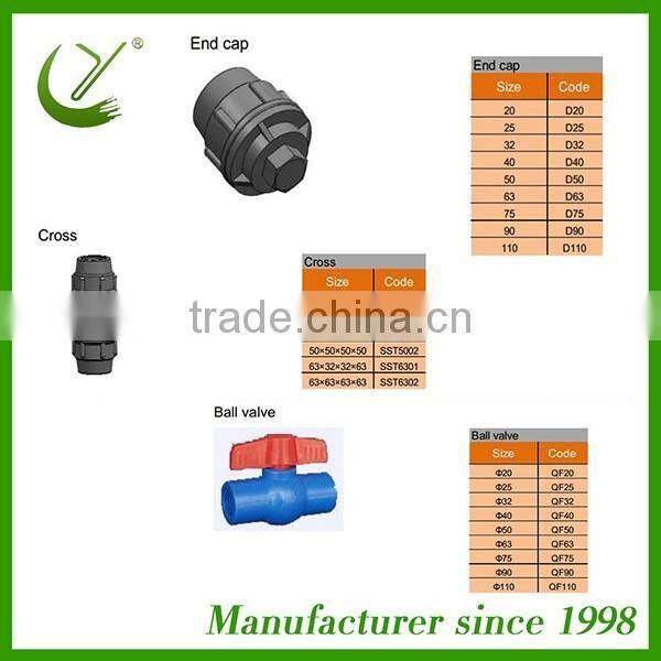 hdpe pipe reducing tee for irrigation