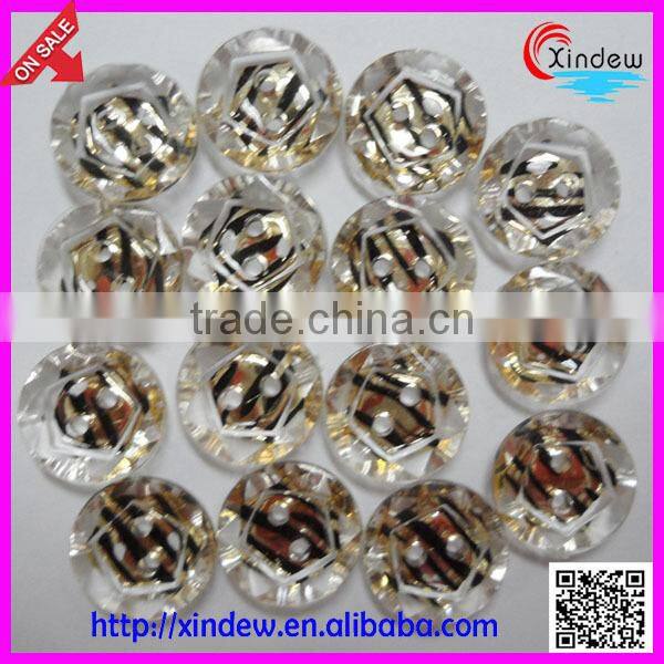 Fashion design leopard plating acrylic buttons/leopard buttons/plating buttons/two holes acrylic button