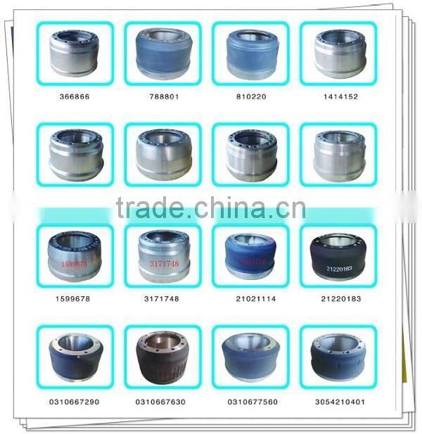 Steel rear wheel brake drum for IEVCO heavy duty truck parts