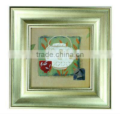 abstract oil painting of tea pots