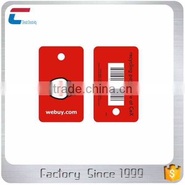 Irregular size pvc key tag plastic cards with QR Code
