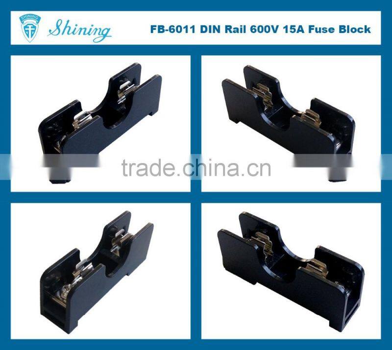 FB-6011 For 6x30mm Glass Fuse Rail Mounted 600V 1 Pole 15A Fuse Block