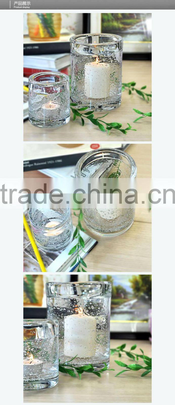 Made in China unique large luxury glass candle jar