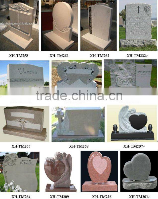 2014 New Style Natural Stone Funerary Grave Markers Gravestone Flower (24 years factory)