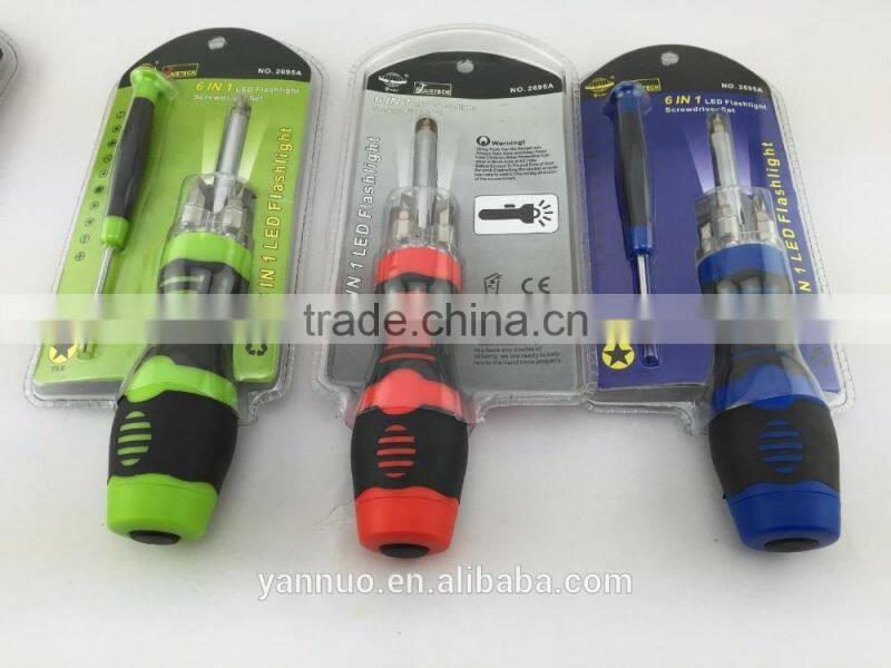 6 in 1 LED Light screwdriver 360 Bit Set Mini mobile phone electric screwdriver