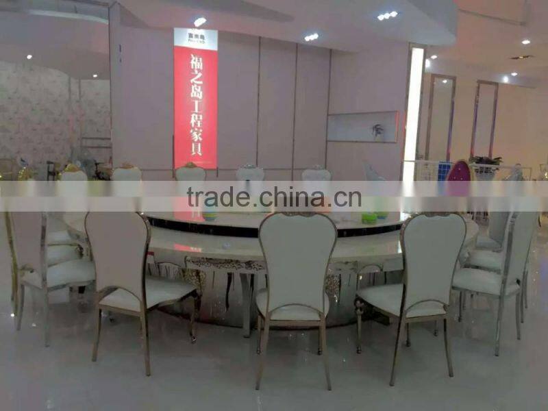 Hote sale Rose gold / Golden stainless steel wedding table with mirror glass
