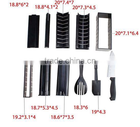 Sushi Maker Kit 10 Pieces Complete Home Sushi Making Kit DIY Easy Chef Set Rice Roll Mold Roller Cutter