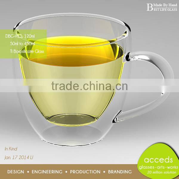 Heat Resistant Double Wall Glass With Handle