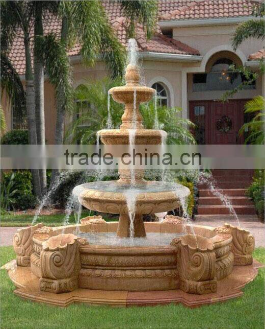 Natural stone carving garden fountain