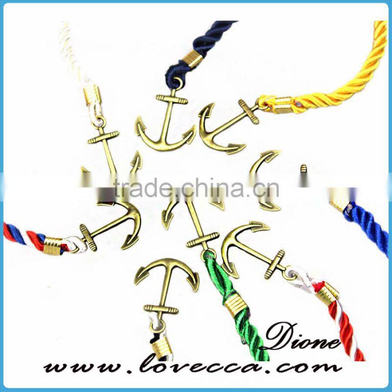 New new trendy handmade bracelets latest man leather anchor bracelet