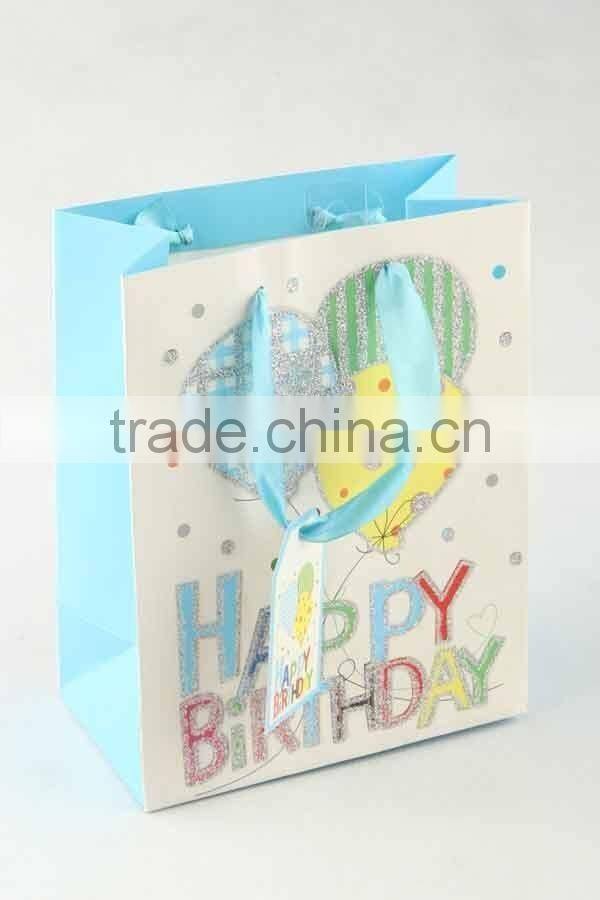 Printed Foldable Gift Bag With Balloon Pattern/ Shopping Paper Bag
