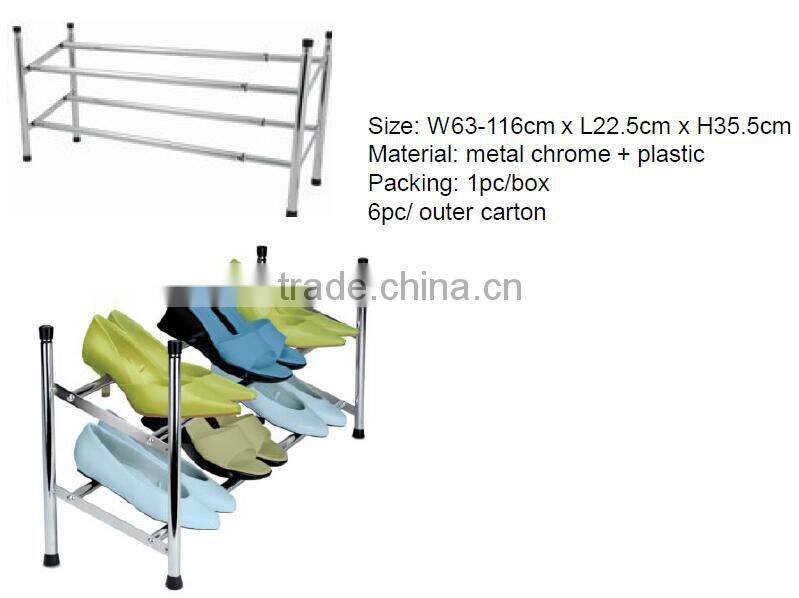 2- Tier Extendable Shoes Rack Shoes Stand Organiser for up to 10 Pairs of Shoes