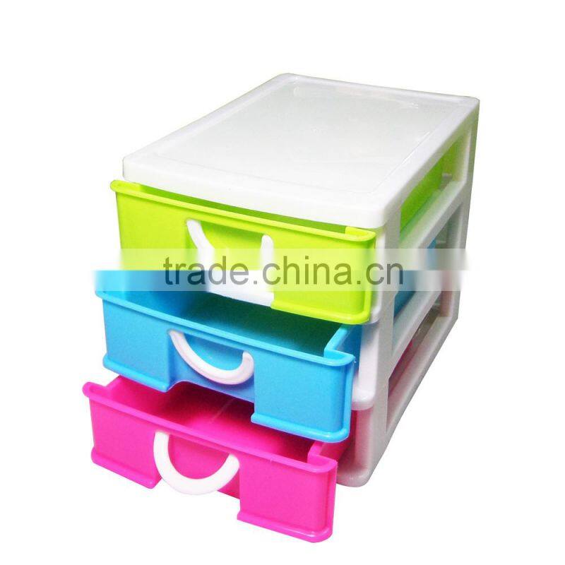 ECO-friendly cheap 3 tier desktop mini stackable plastic storage drawers