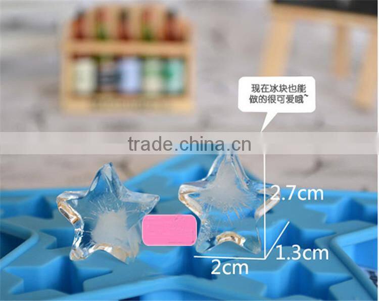 novelty red silicone ice mold with five star shape