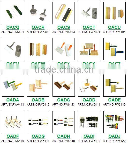 4" wall paint brush wood handle natural synthetic bristle blend filament