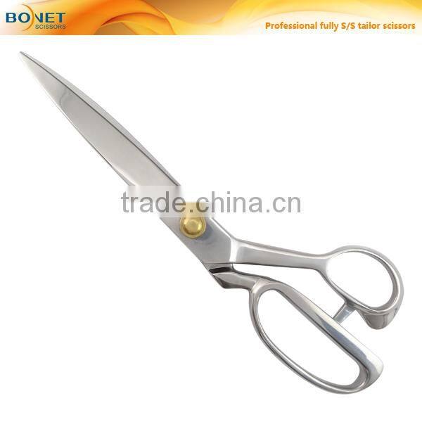 S13001G CE Certificated 8-1/2" professional gold plated tailor scissor brass handle