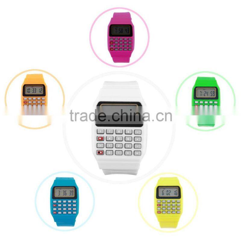 2016 Cute Children Smart Wrist Watch Silicone Wristband Watch Silicone Date Multi-Purpose Electronic Wrist Calculator Watch