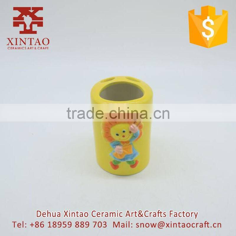 Hot sale bathroom accessories Sunflower design teethbrush tumbler cup