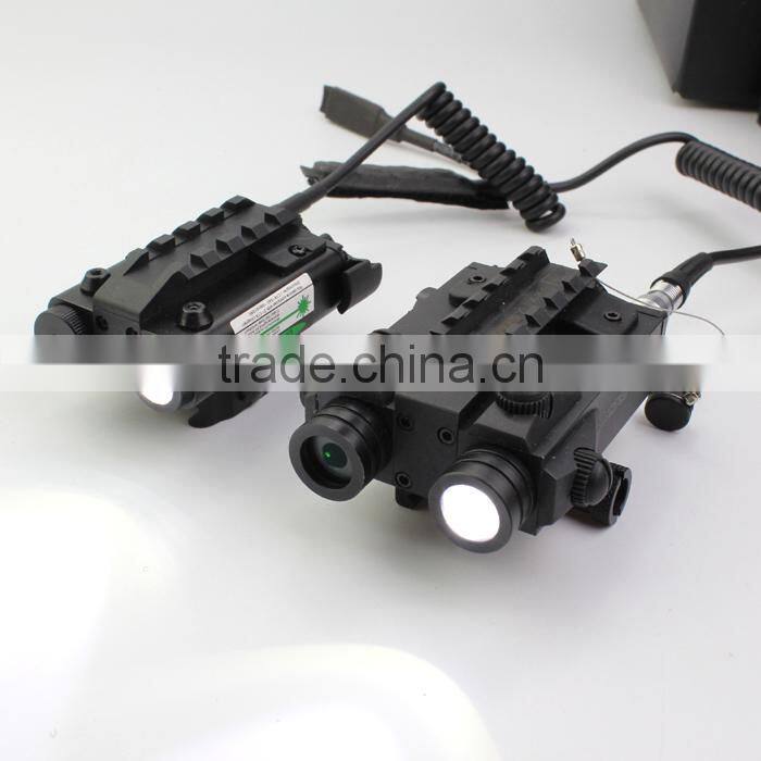 New Military Standard Compact Square Design Tactical ES-FX103-LG green laser sight with led flashlight Combo (FDA certified)