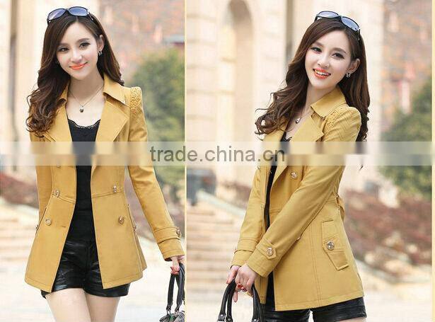 The fashion double-breasted women long coat