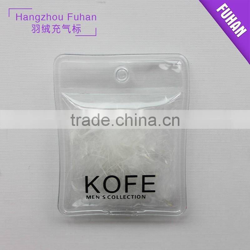 Clear Custom feather inflatable tag for winter snow jacket