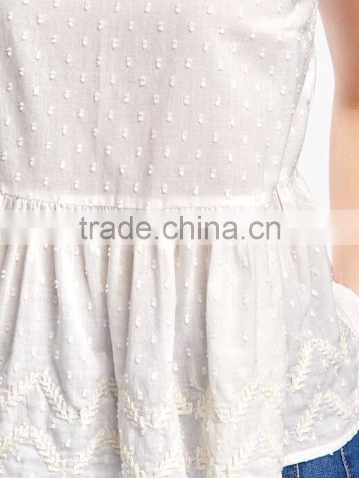 2016 Fashion Embroidered Peplum Top for Women HST8060