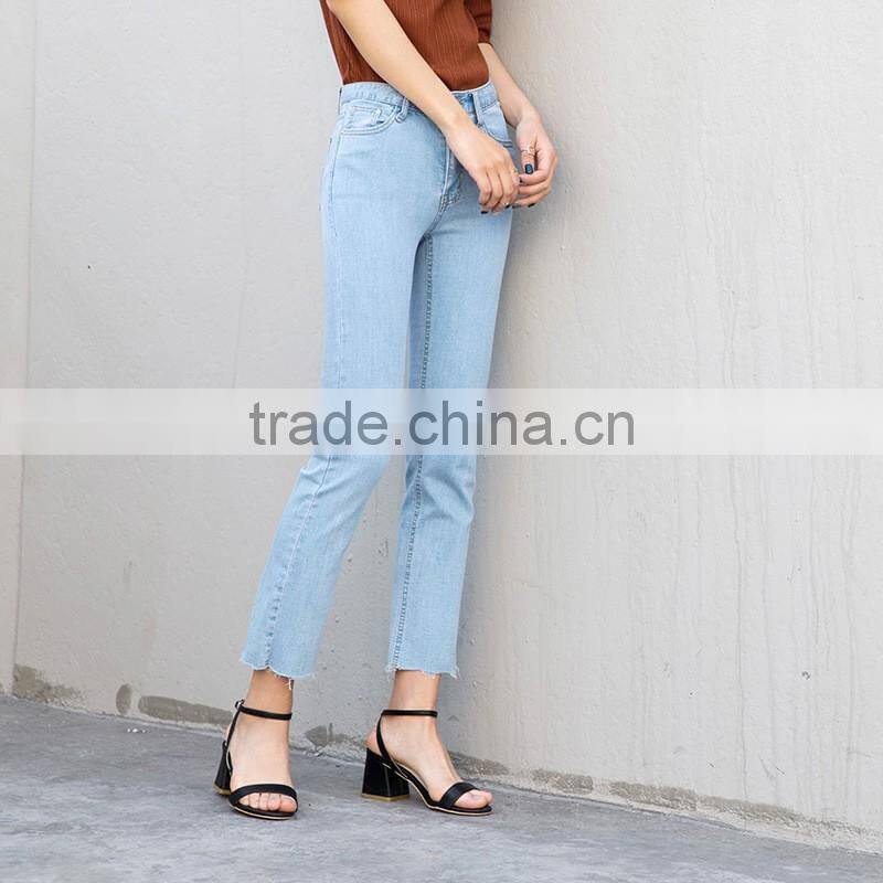 2017 New Fashion Flared Style Denim Jean Trousers For Girls