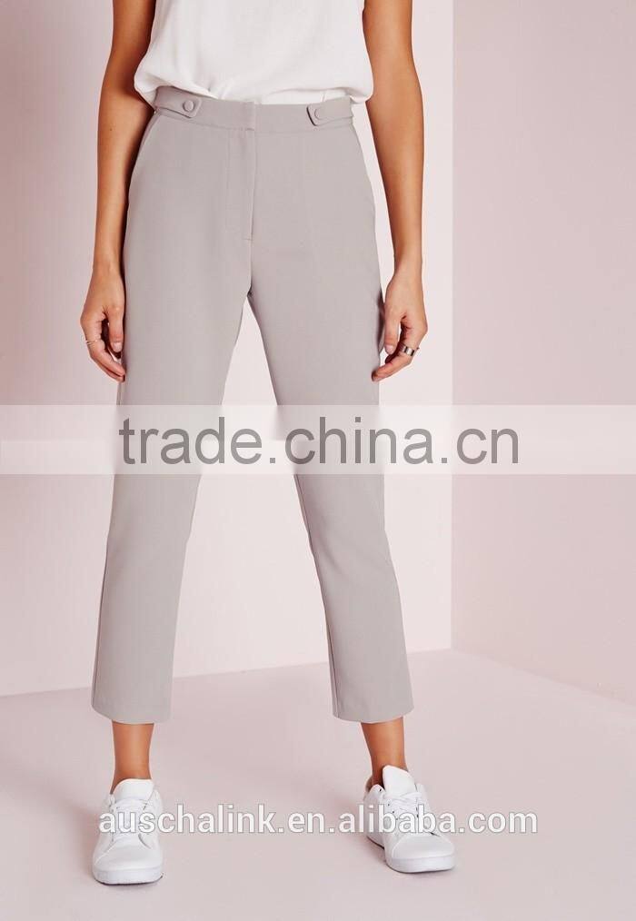 hot sale girls grey chic cigarette pants low price