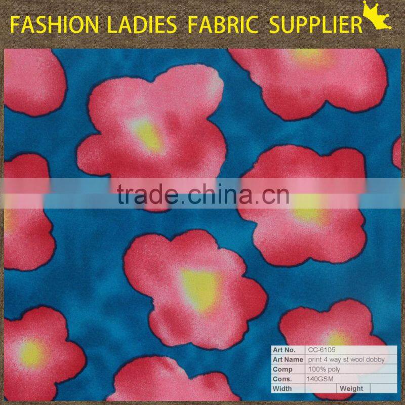 100%poly rayon print fabric digital print fabrics rayon challis fabric