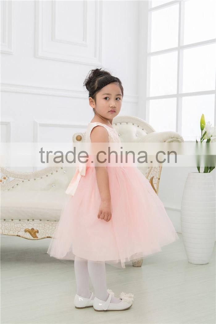 Factory Direct Sales Children Latest Party Wear American Fashion Sleeveless Heirloom Dress