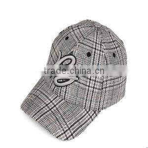OEM service baseball caps ,fashion checked baseball cap