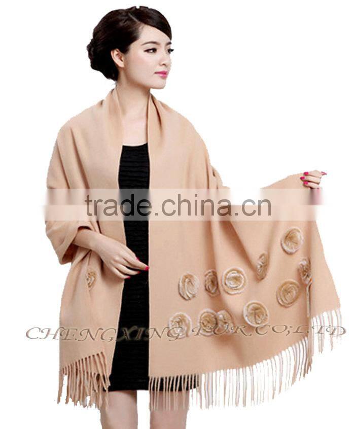 CX-B-P-36C Fur Decora Fashion Italian Cheap Cashmere Pashmina Scarf