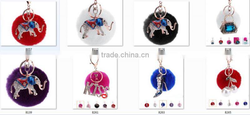 evil eye faux fur pom pom keychain bag charms fake fur glasses bag charms car hangers imitation fur ball keychain gifts
