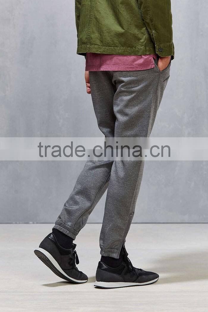 Classic grey zipper sprinter jogger pants for man