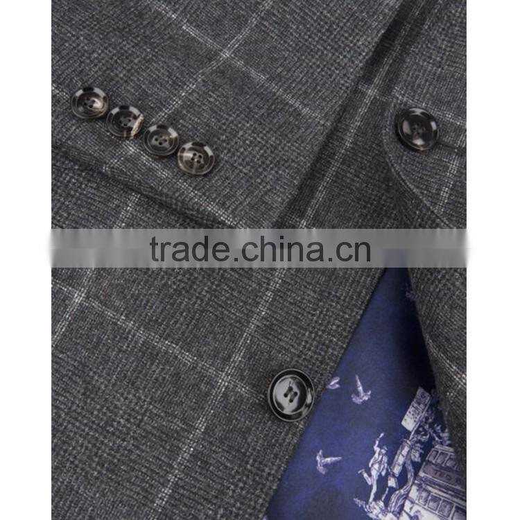 2017 Made In China Vintage Trendy Checked Suit Jacket Blazer Men Suit