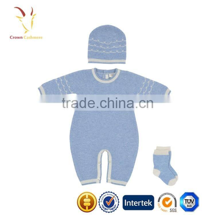 Cute Baby Cashmere Romper Set Romper Hat Sock Sets
