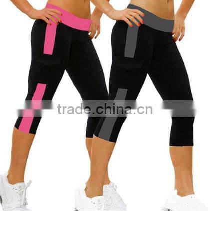 OEM service 3/4 Length tights Stretchable spandex fitness leggings for Yoga, Running