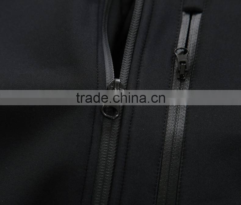 Zipper Custom Black Softshell Jacket Men Waterproof Taped