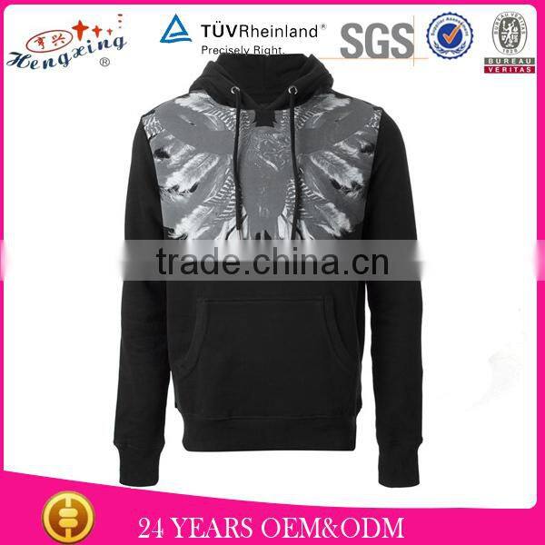 plain black hoodie with pullover/cheap plain hoodies/ear hoodies for men plain