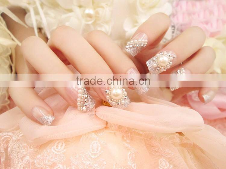 Fashionable Designed Finished Pearl Manicure Nail Tips