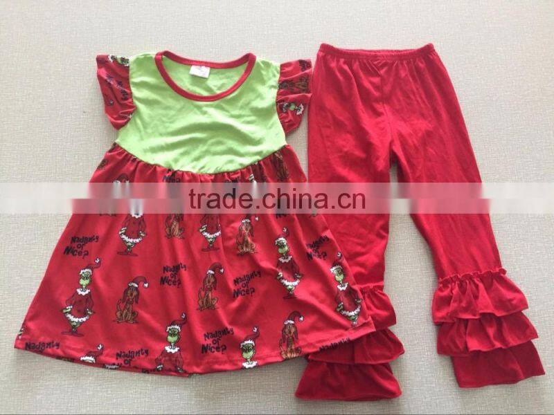 2016 fashion style wholesale children clothing usa red sweet child clothing